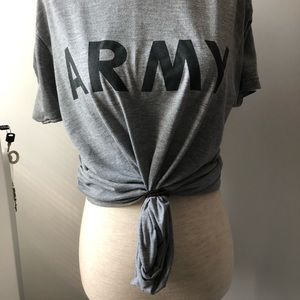 Gray Army PT shirt.  Size Medium.